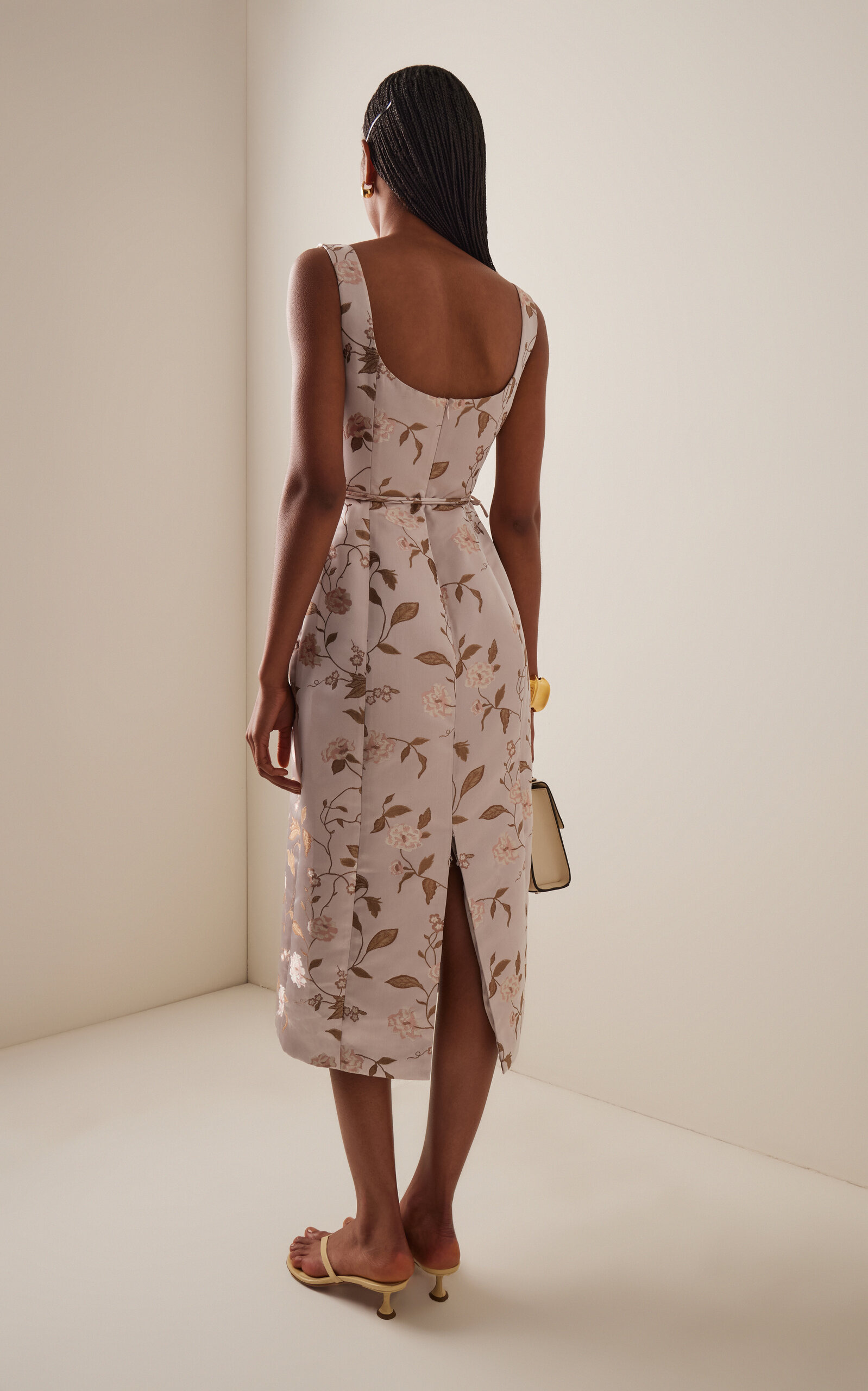 Zoe Floral Jacquard Midi Dress floral - 4