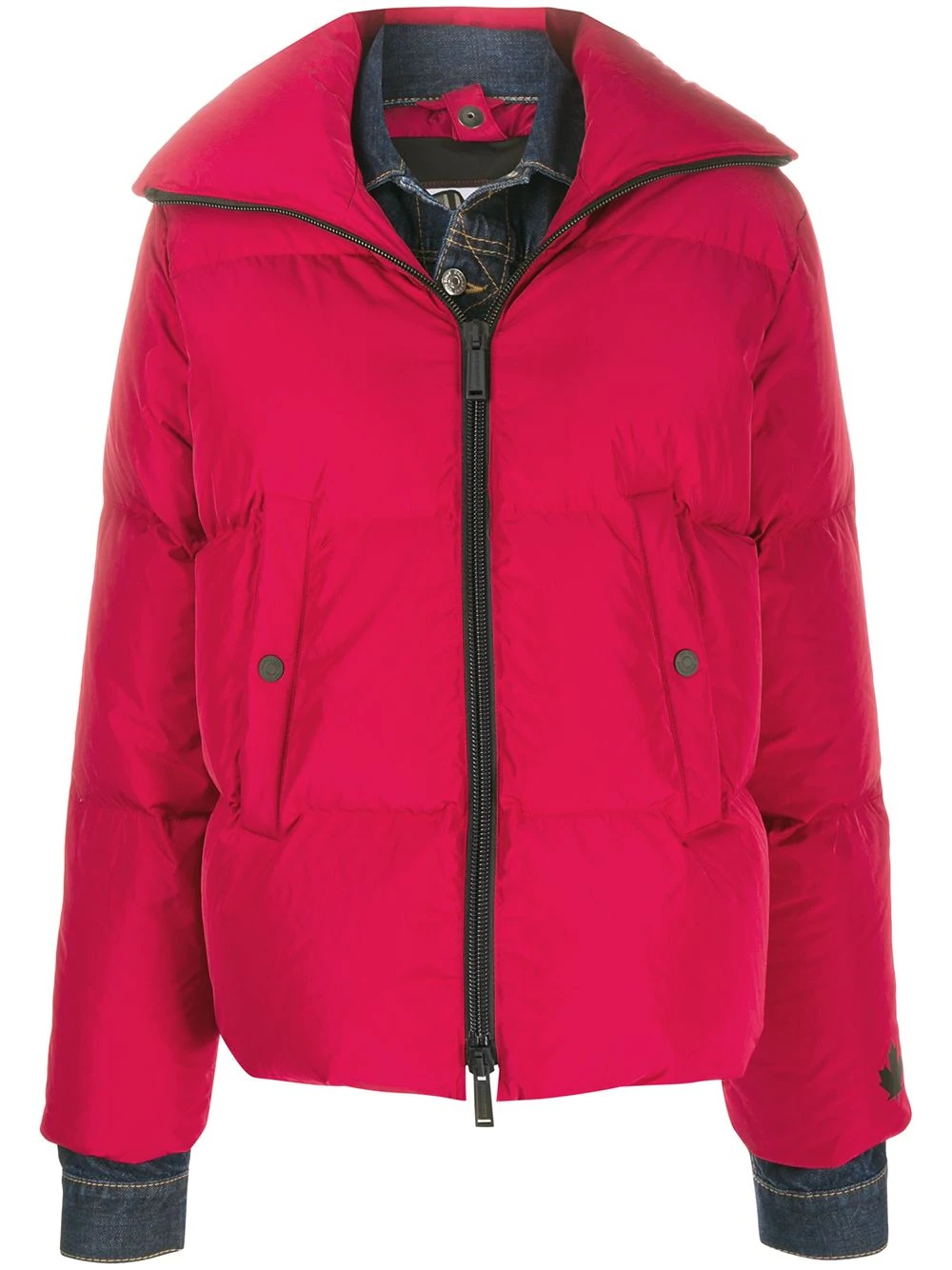 quilted zipped puffer jacket - 1