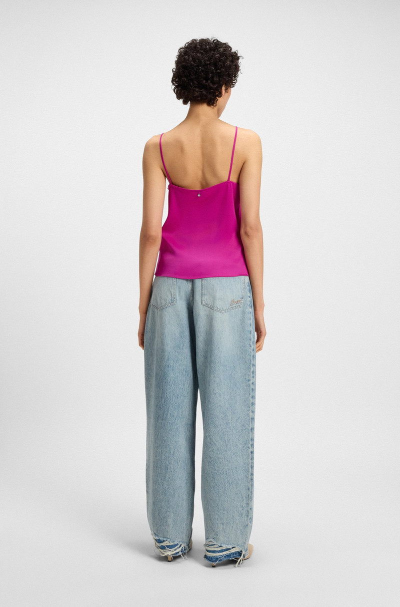 SATIN CAMISOLE TOP WITH GEORGETTE NECKLINE 5