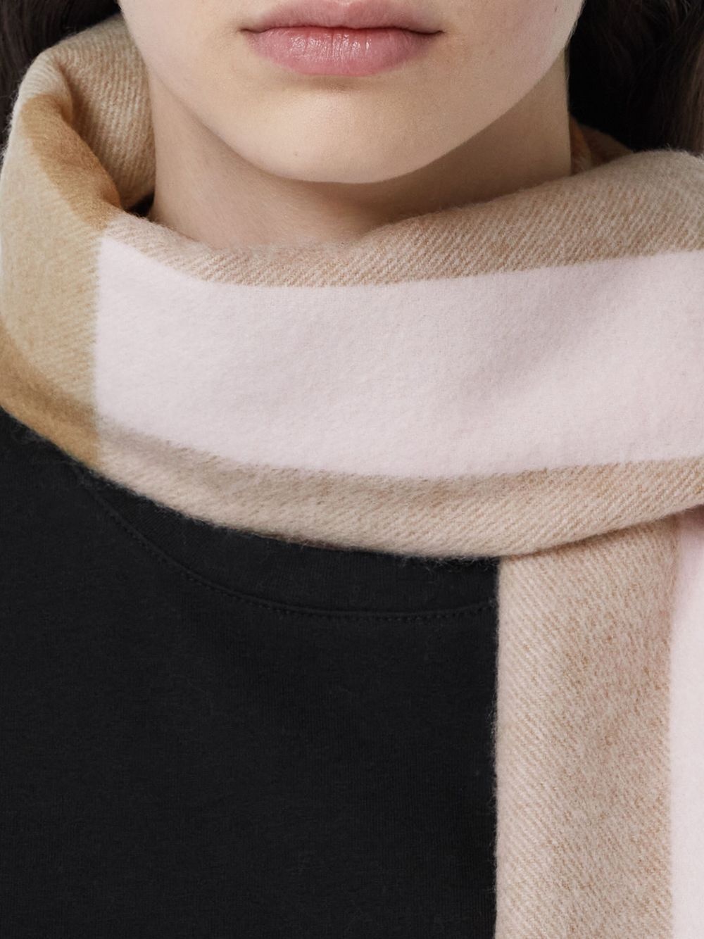 check pattern cashmere scarf - 9