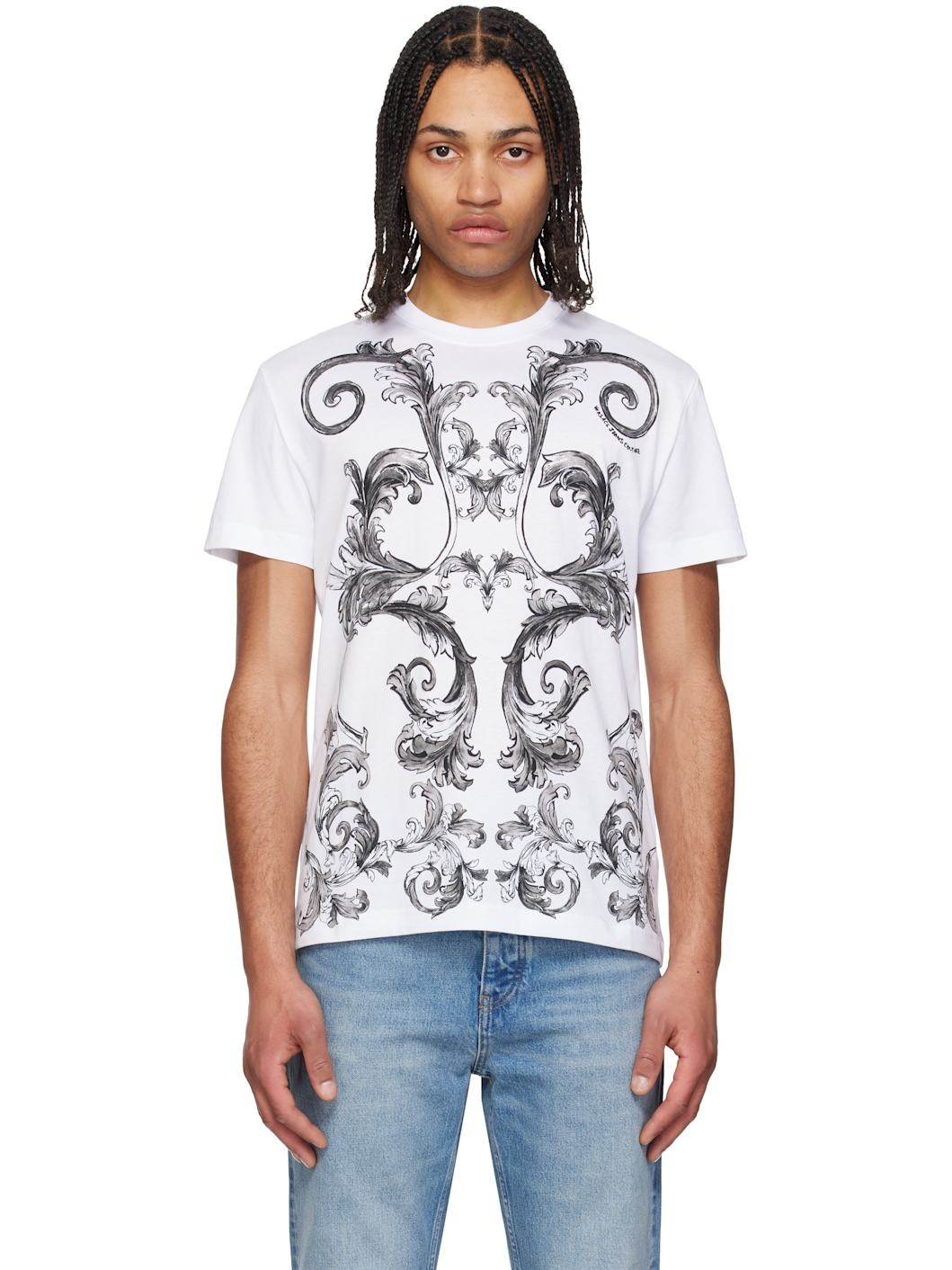 White Barocco Outline T-shirt - 1