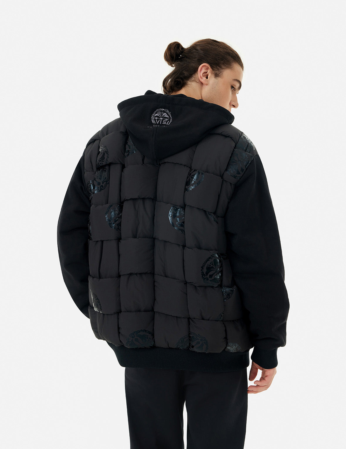 KAMON PRINT LOOSE FIT PADDED BOMBER JACKET - 4