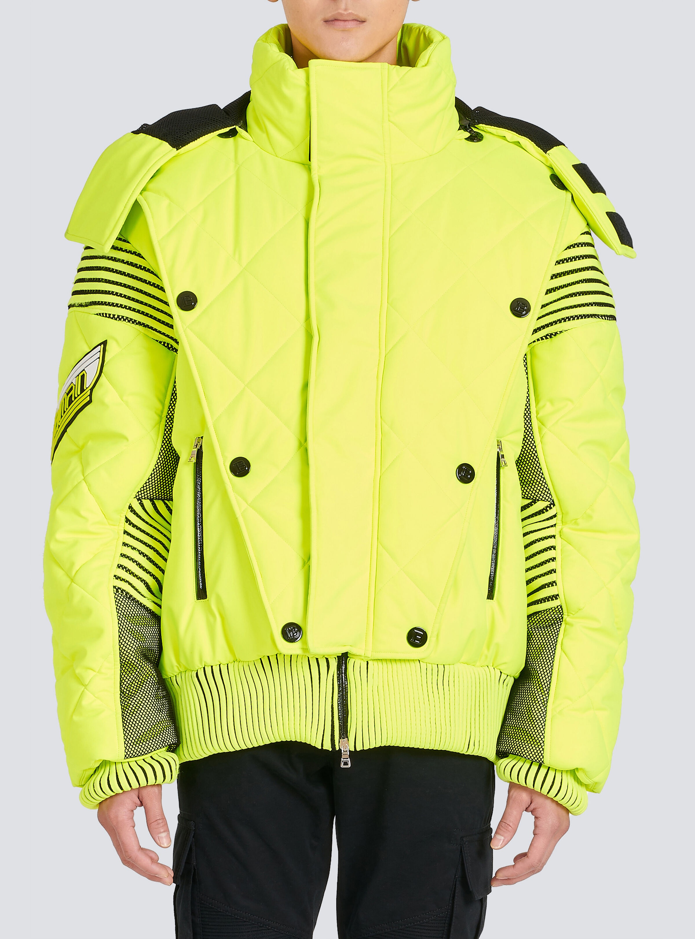 Hooded neon quilted jacket - 6