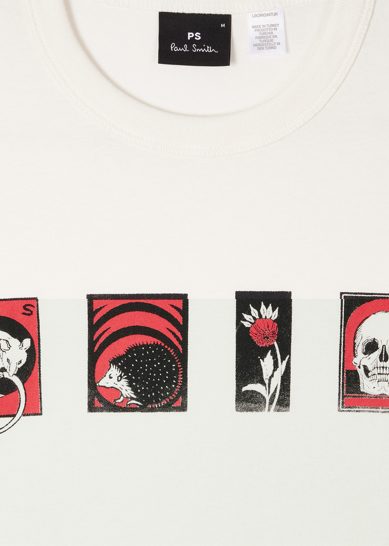 Paul Smith White 'Cards' Print T-Shirt outlook