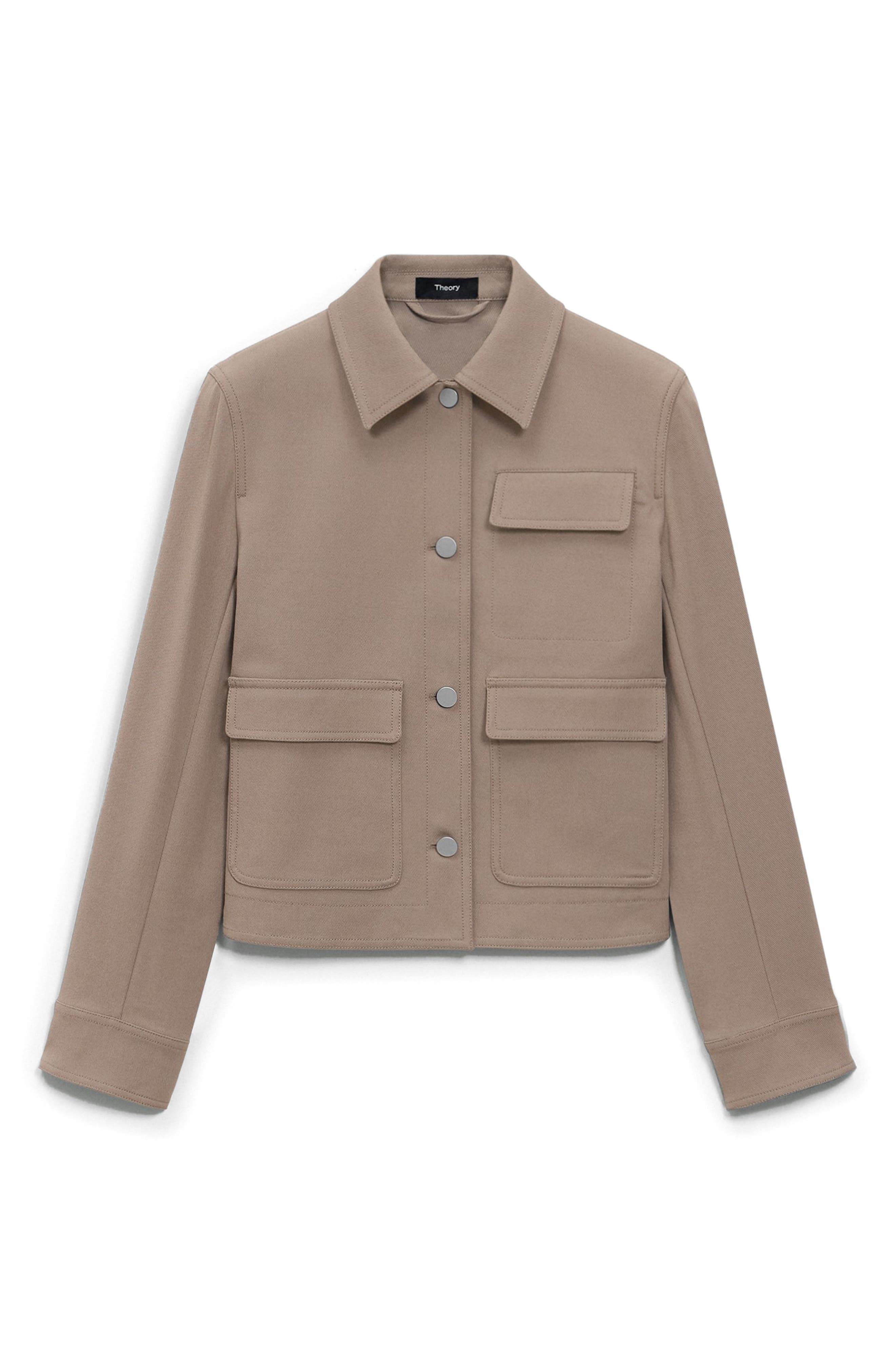 Theory Casual Button Front Jacket in Walnut at Nordstrom - 5