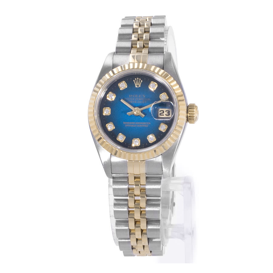 Pre-owned Rolex Datejust 26 Automatic Chronometer Diamond Blue Dial Ladies Watch 69173 BLDJ - 4