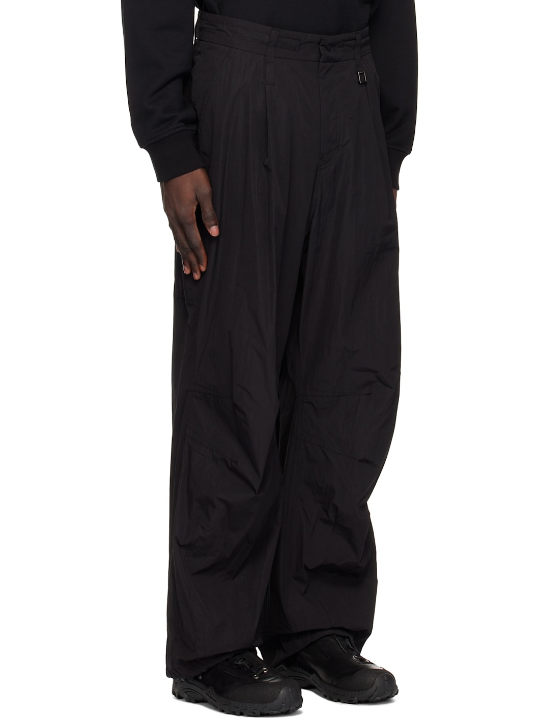 Black Wide Carpenter Trousers - 2