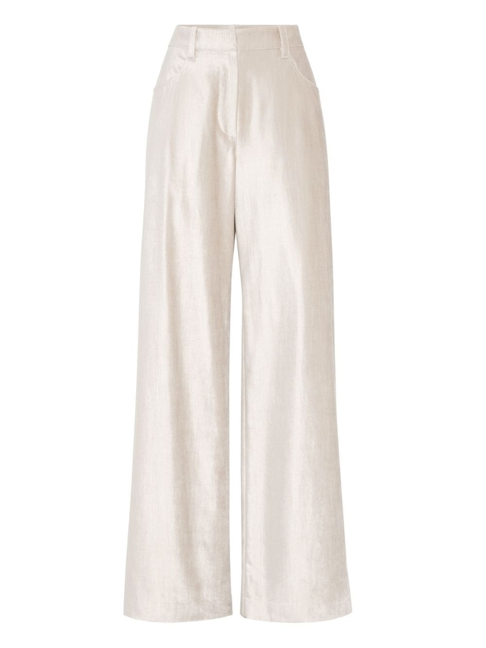 shimmer-finish wide-leg trousers - 6