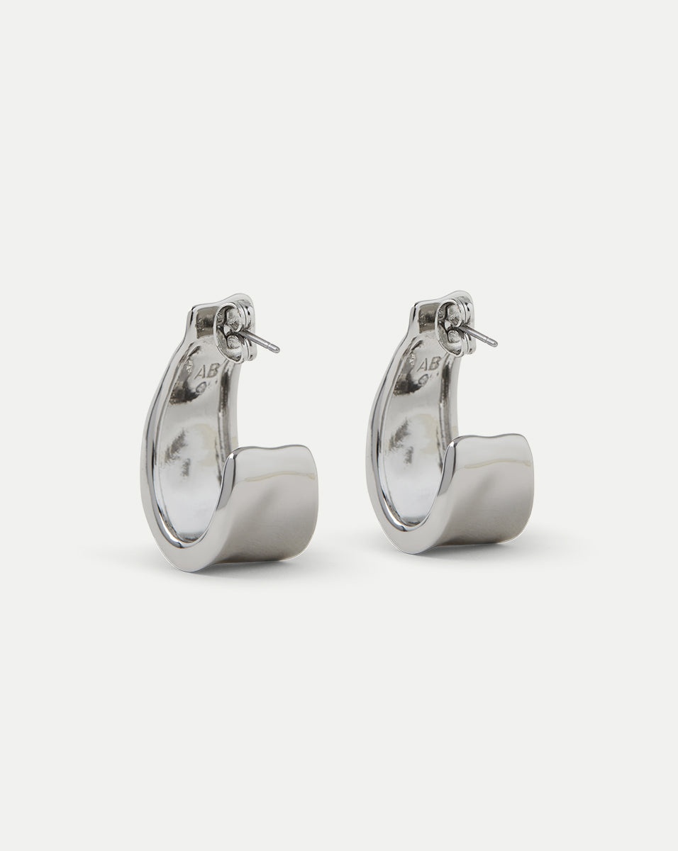 MOLTEN SILVER RIBBON HOOP - 2