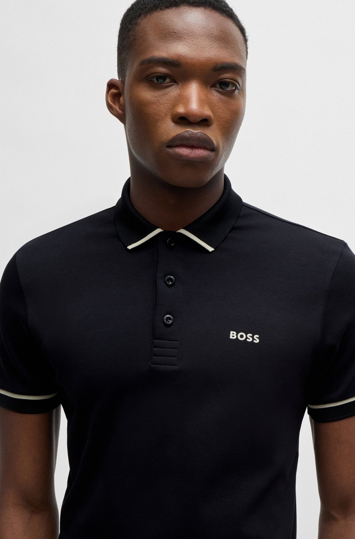INTERLOCK-COTTON SLIM-FIT POLO SHIRT WITH CONTRAST TRIMS - 3