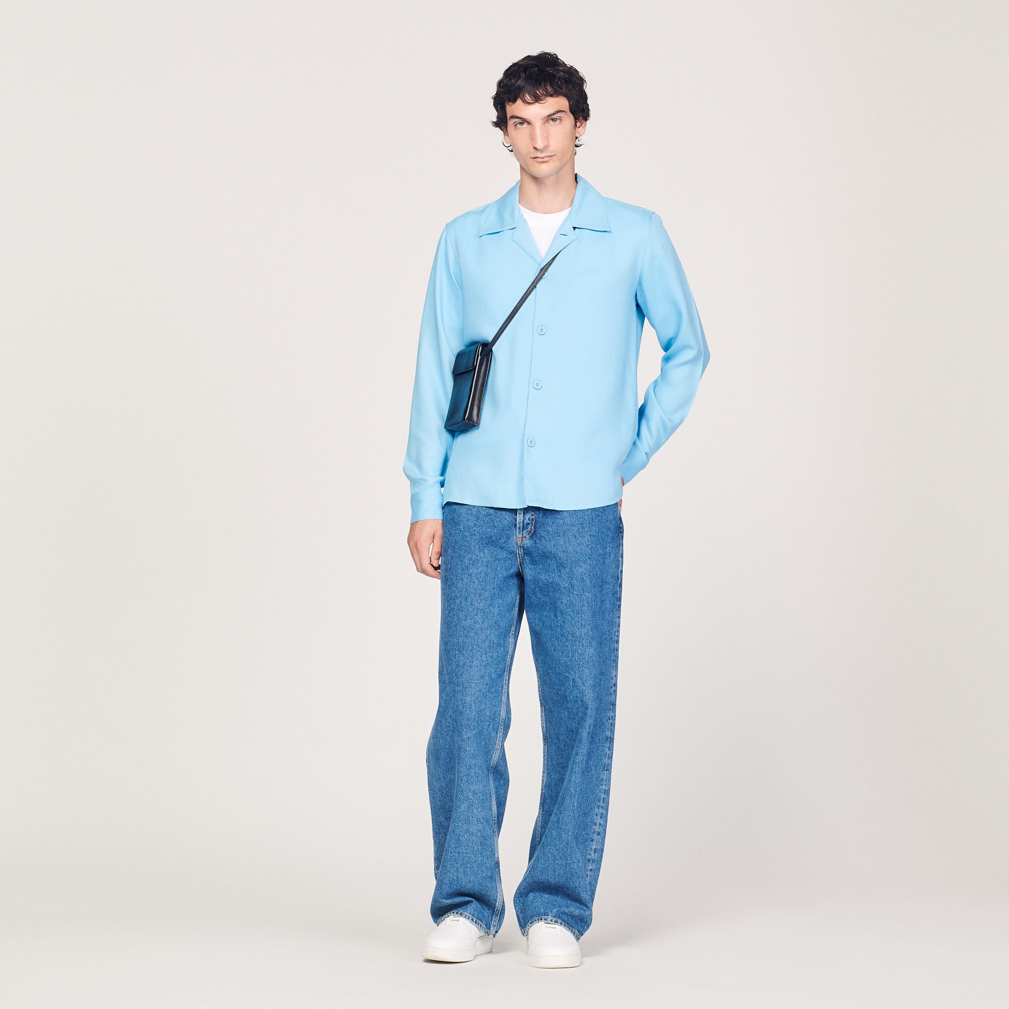Floaty shirt with spread collar - 5