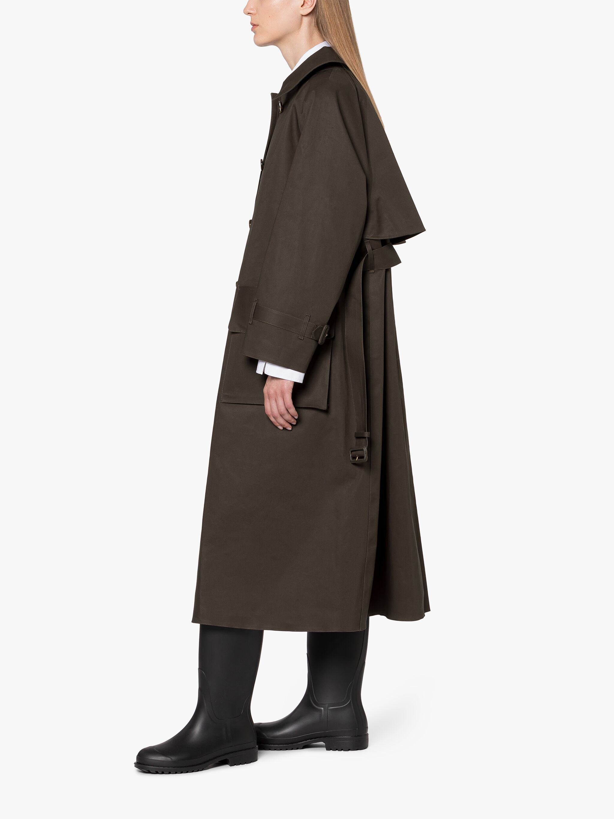 KELVIN CHOCOLATE BONDED WOOL TRENCH COAT - 2