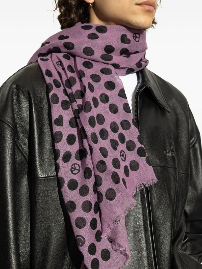 Moschino polka-dot frayed-edge scarf outlook