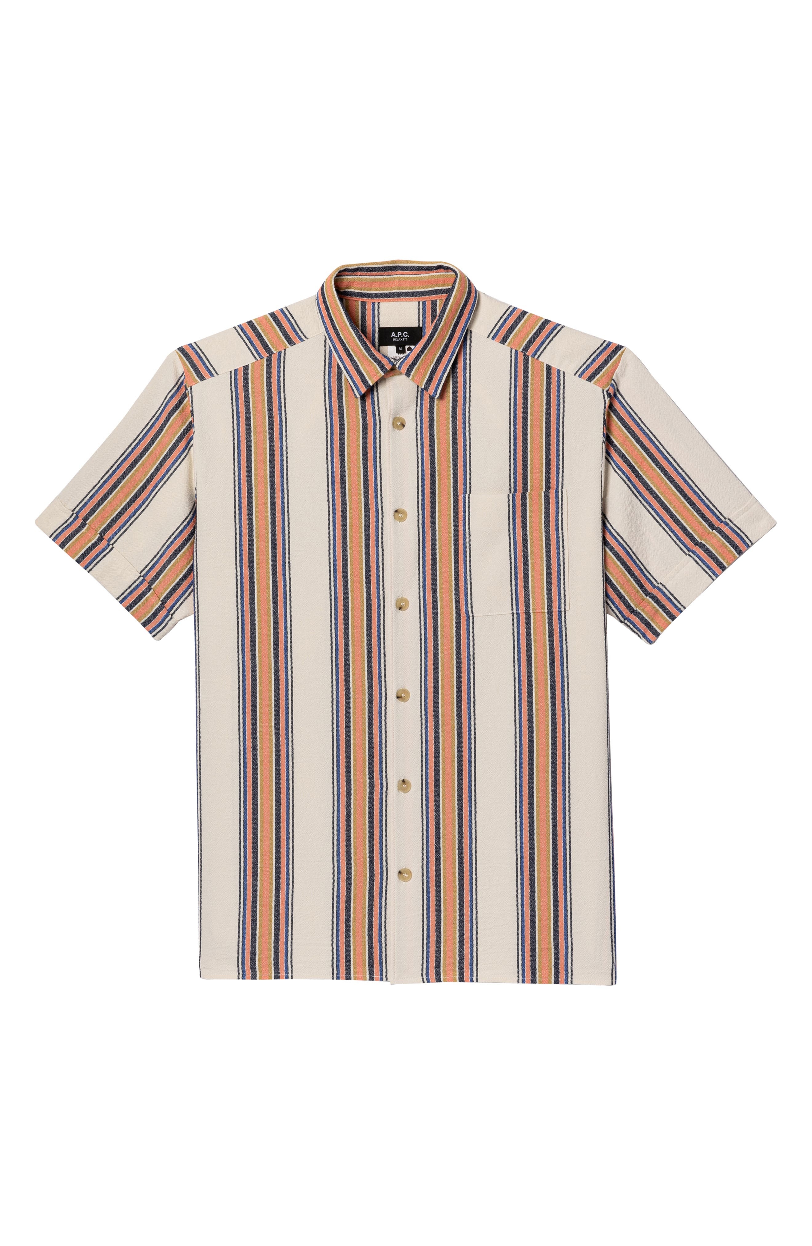 A.P.C. Ross Short Sleeve Button-Up Shirt in Aad Ecru at Nordstrom - 4