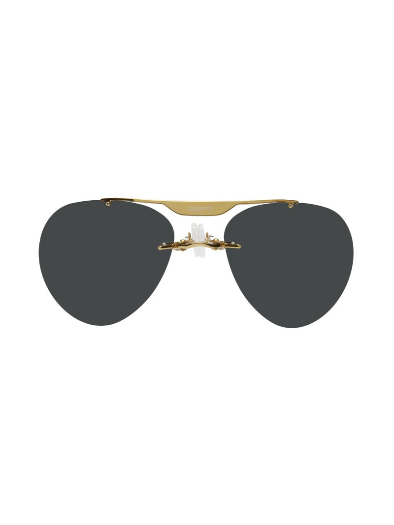 Black & Gold Clip-On Sunglasses - 1