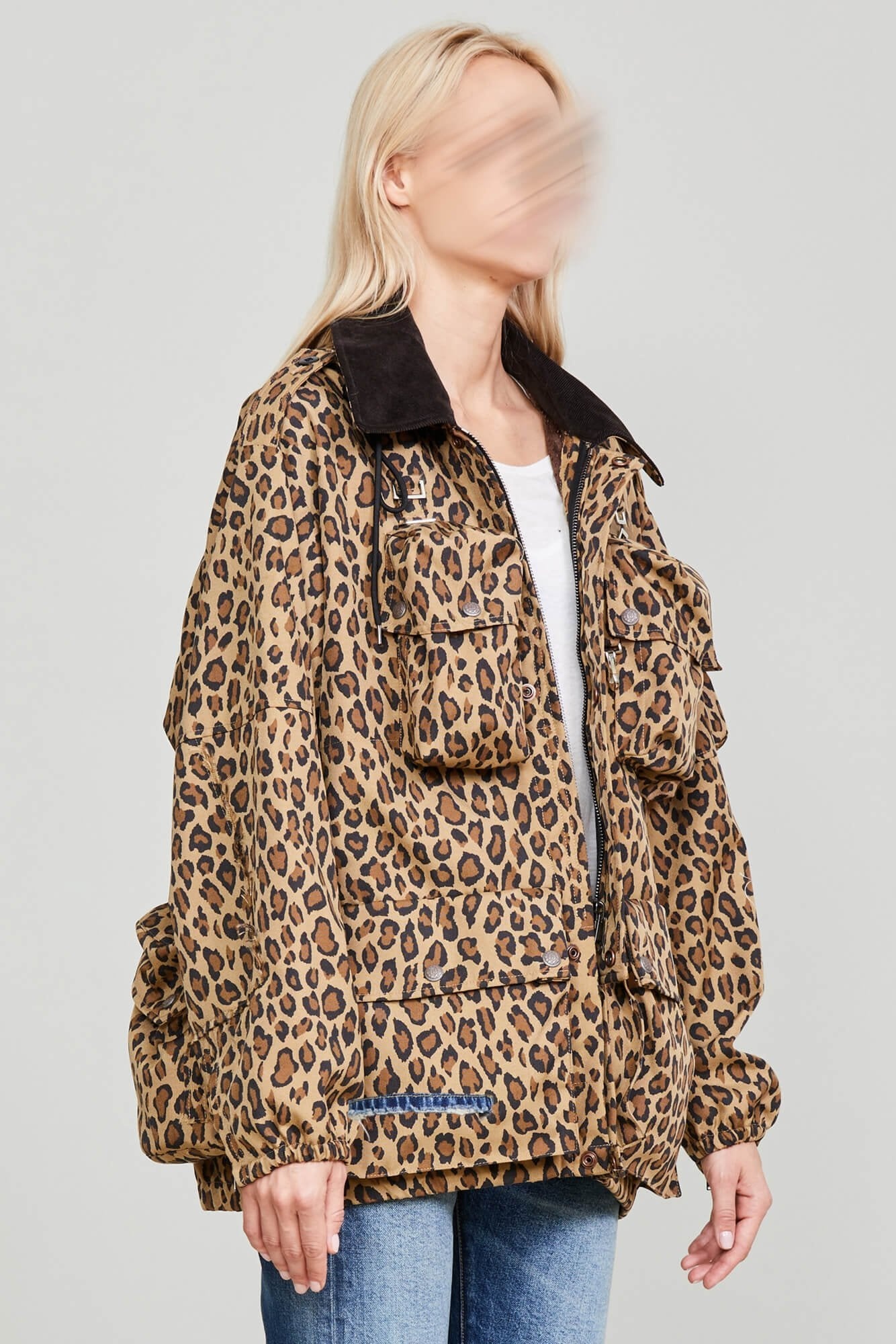 MULTIPOCKET WINDBREAKER - PRINTED LEOPARD - 4