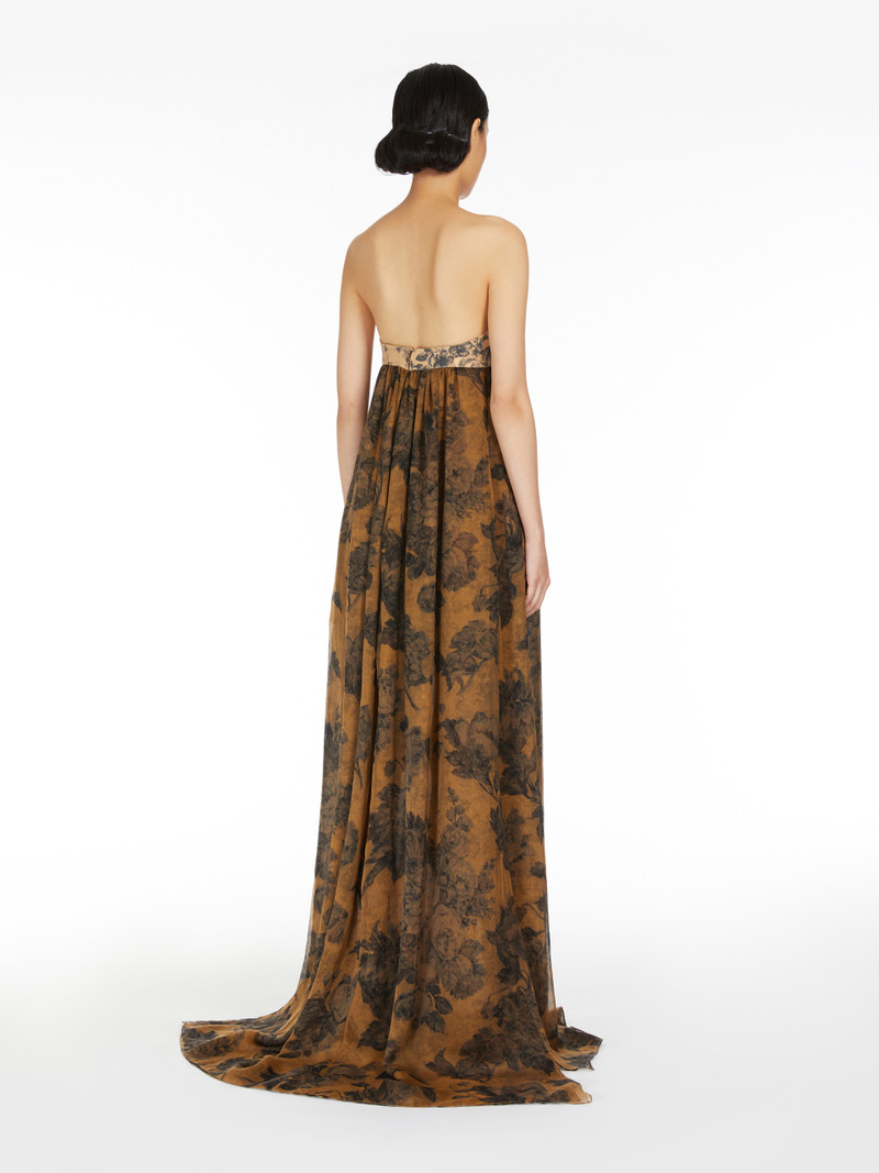 ACQUA1234 Patterned chiffon bustier dress 4