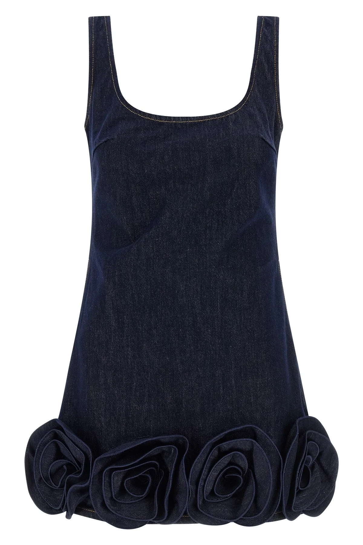 'Indigo Denim 3D Flower Mini' dress - 1