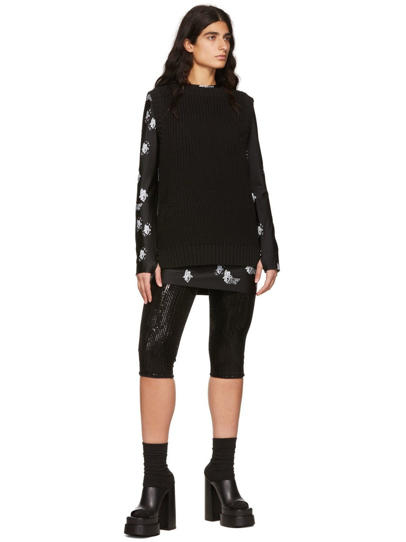 We11done Black Artwork Mini Dress outlook