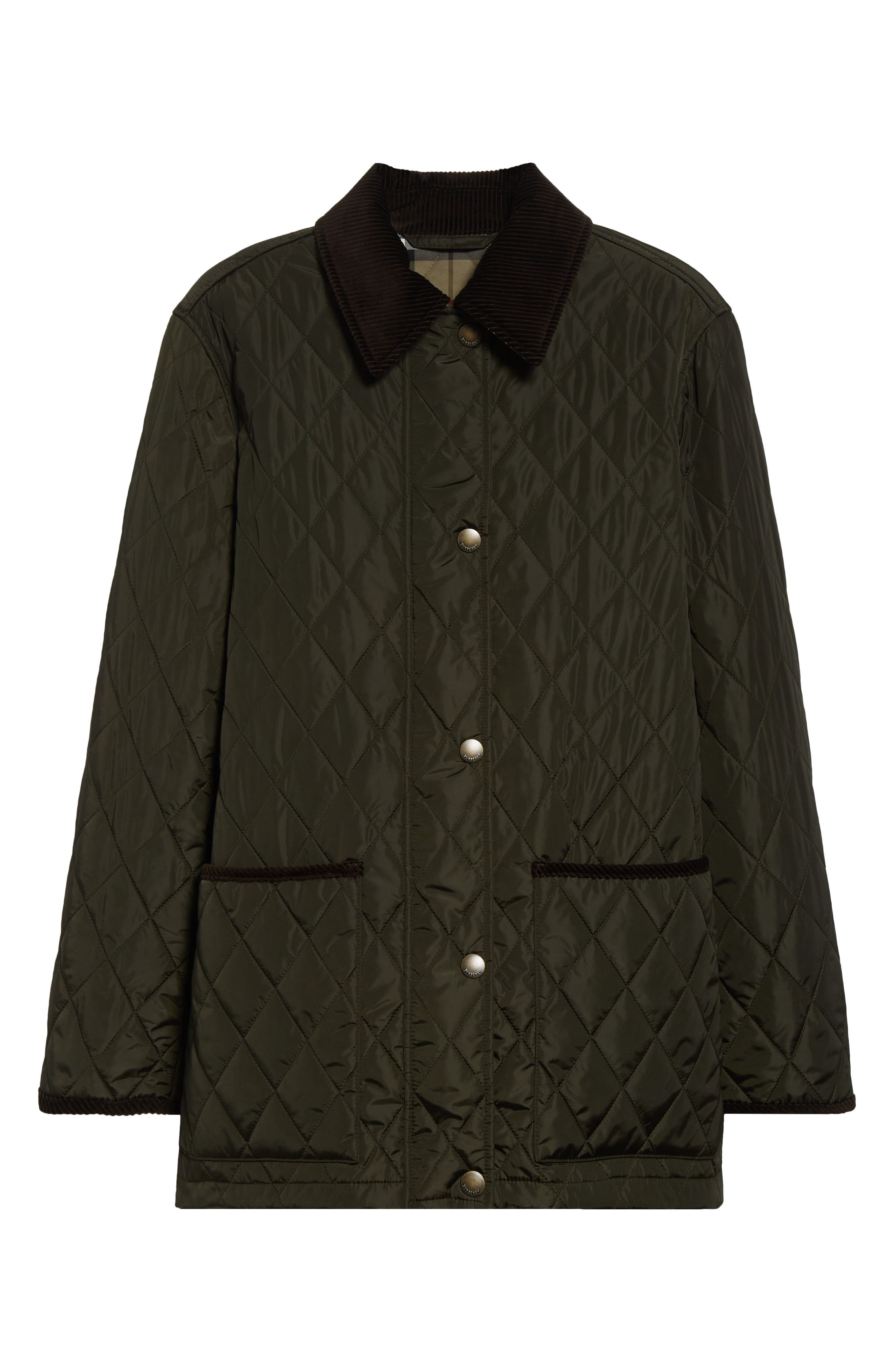 burberry Quilted Nylon Coat in Shale/Brush Ip Check at Nordstrom - 7