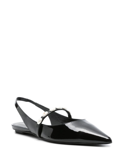 Stuart Weitzman patent leather mules outlook