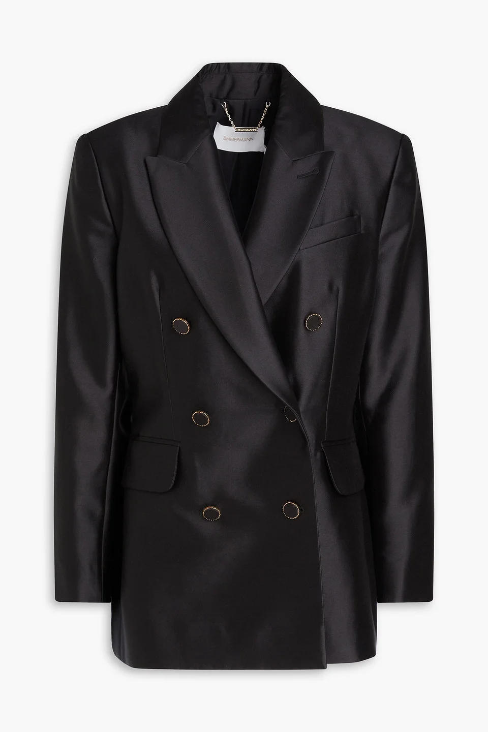 Double-breasted wool and silk-blend gabardine tuxedo jacket - 1