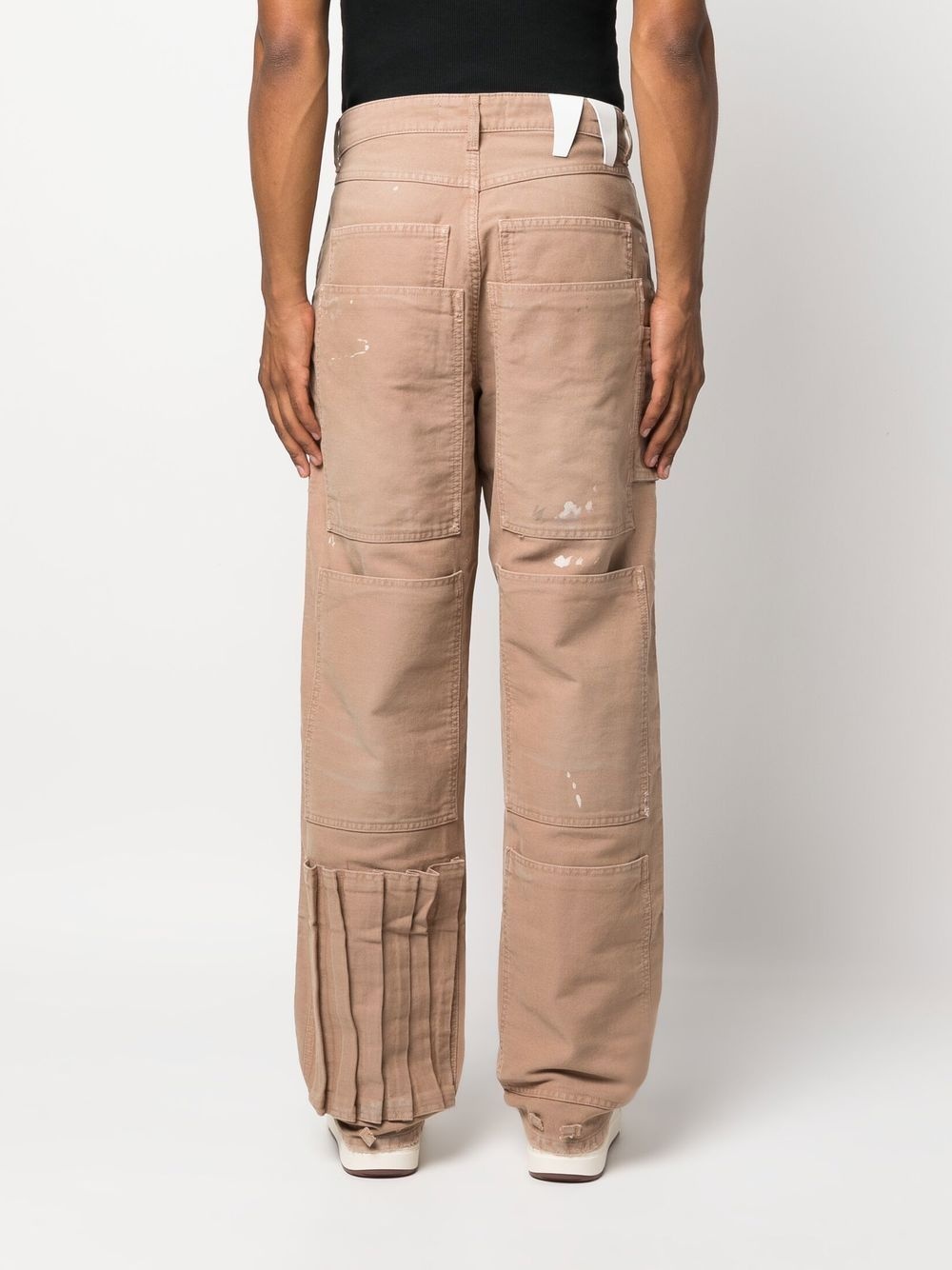 paint-splatter patch pocket jeans - 4