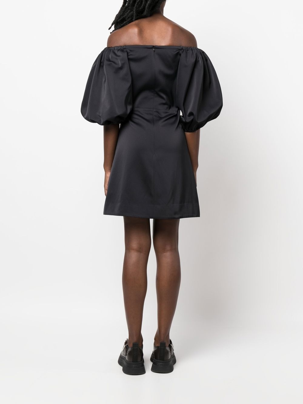 puff-sleeve Bardot mini dress - 4