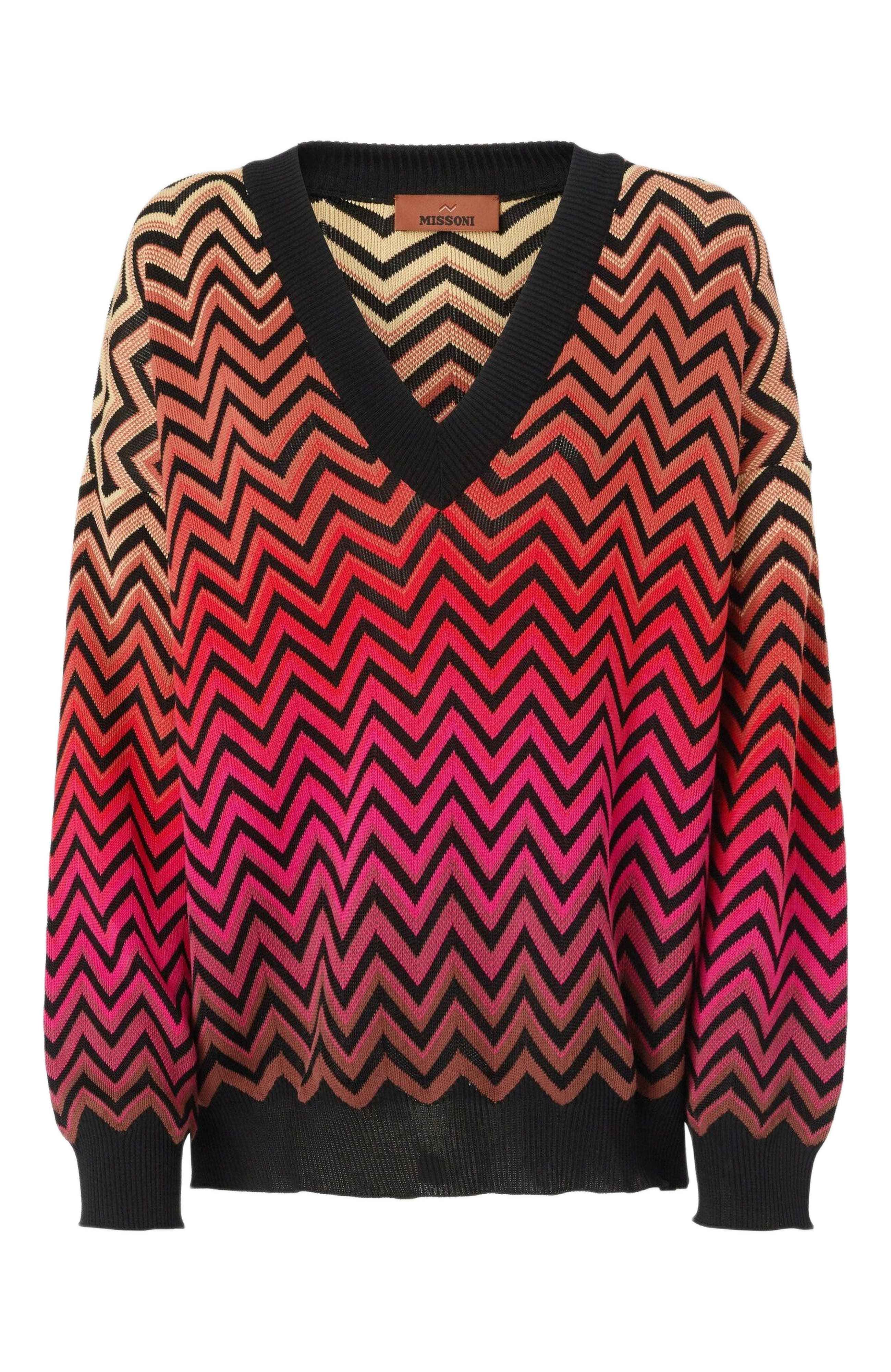 Missoni Oversized Dégradé Chevron Sweater With V-neck in Multicoloured 1 at Nordstrom - 2