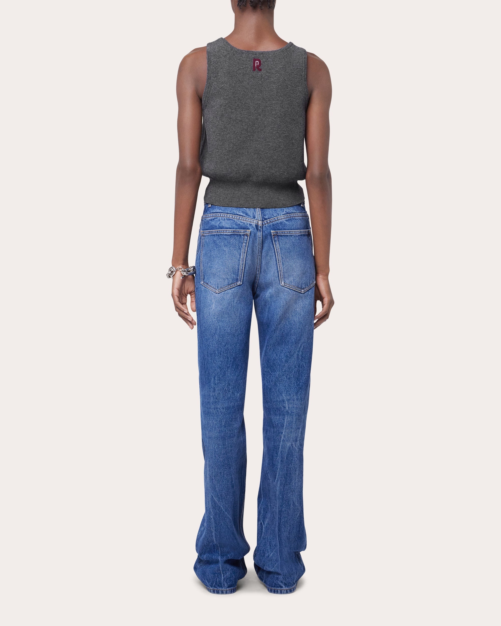 Cropped Embellished Floral Wool-Cashmere Tank Top - 3