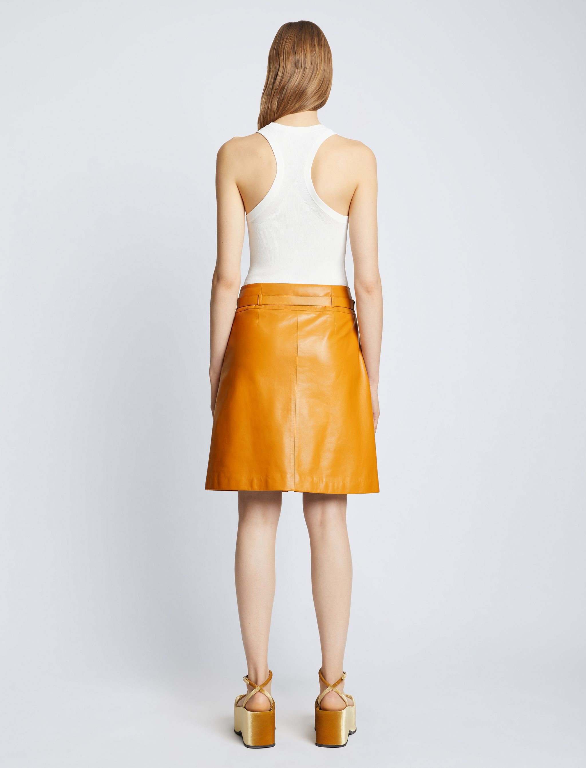 Glossy Leather Skirt - 4