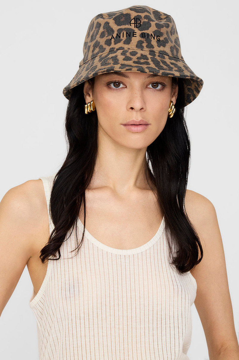 Nicks Bucket Hat - Black And Brown Leopard 4