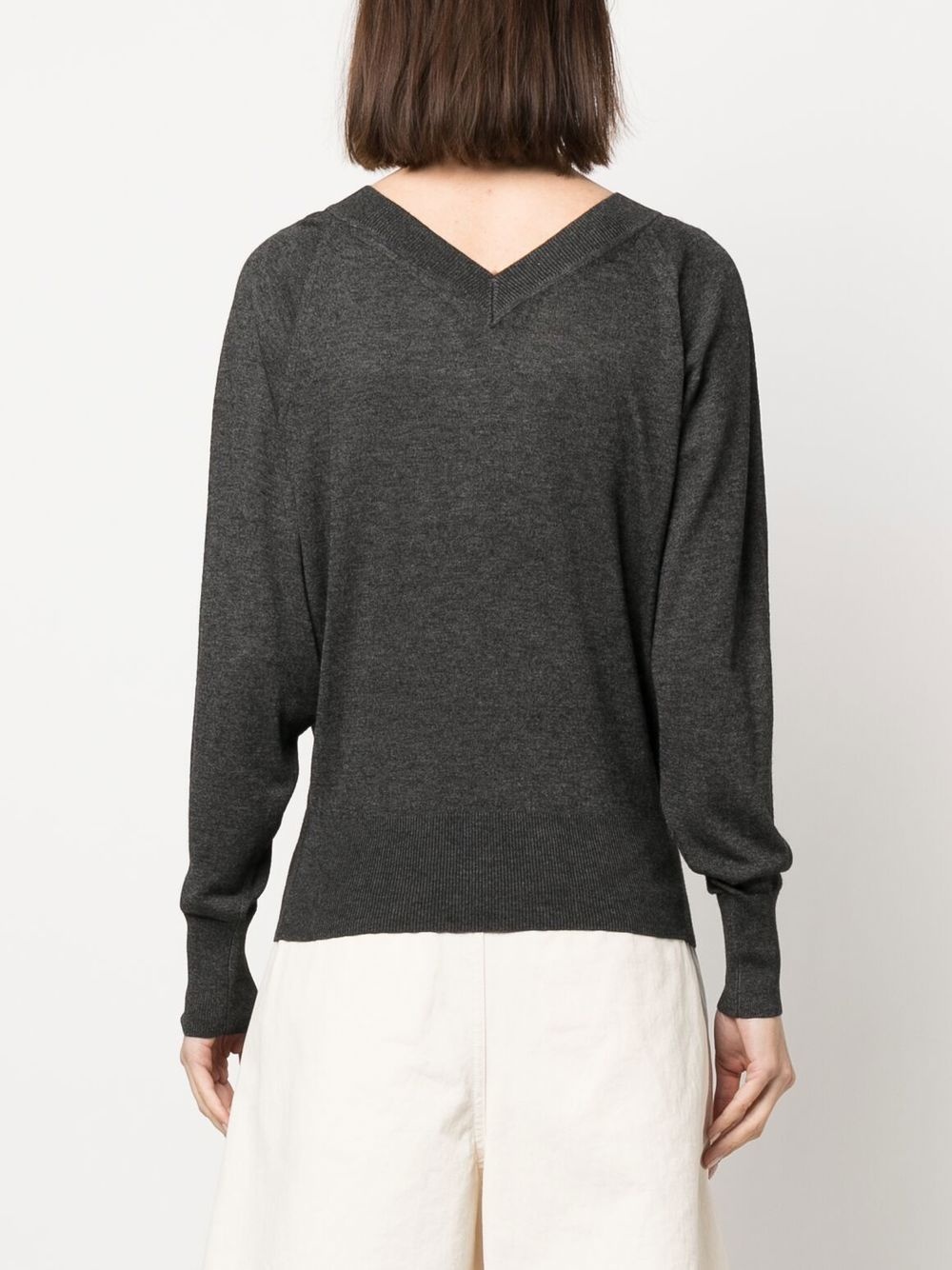 v-neck fine knit - 4