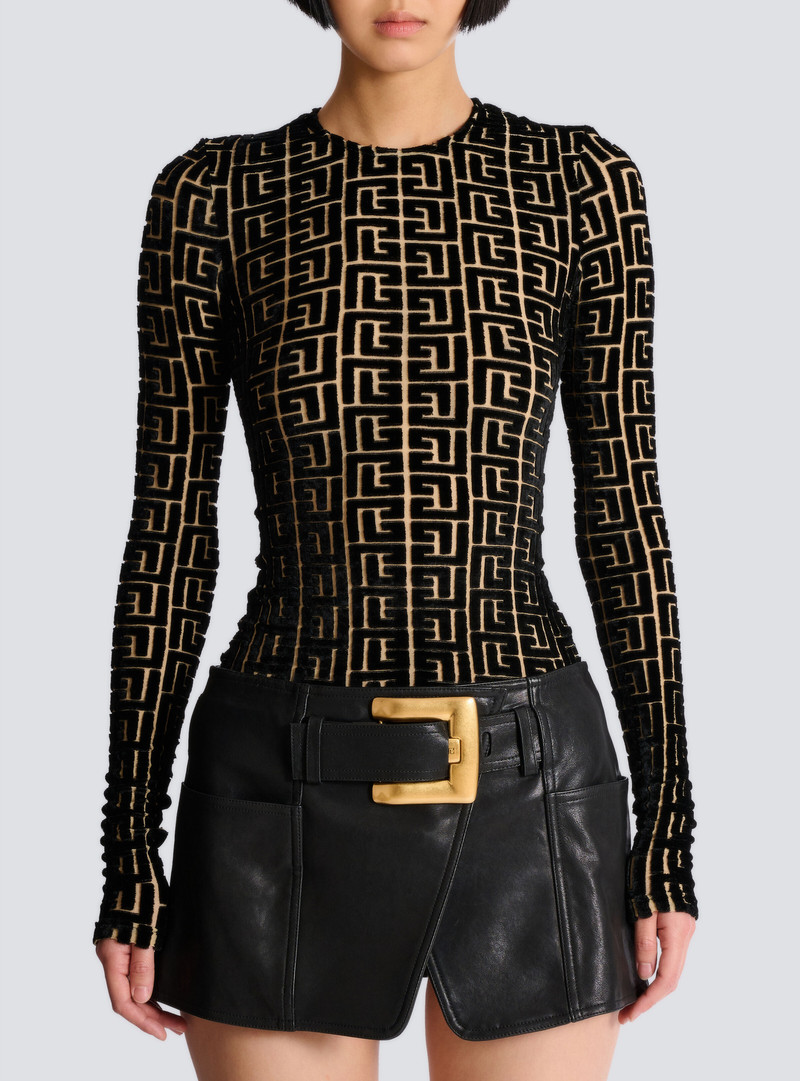 Monogrammed velvet top 5