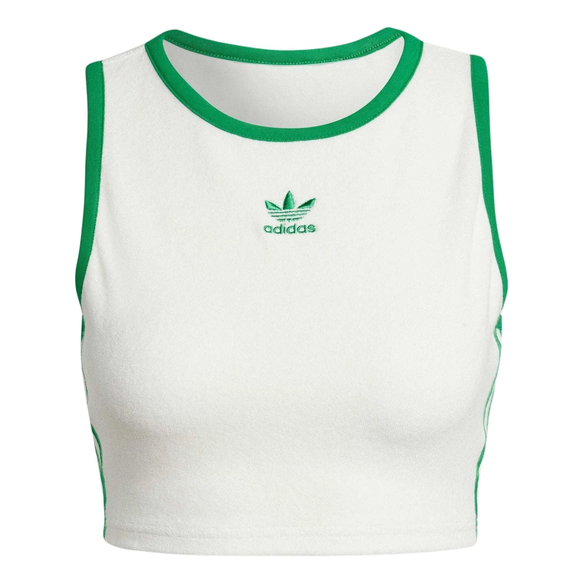 (WMNS) adidas Originals Cropped Tank Top Asia Sizing 'White Green' JH0622 - 1