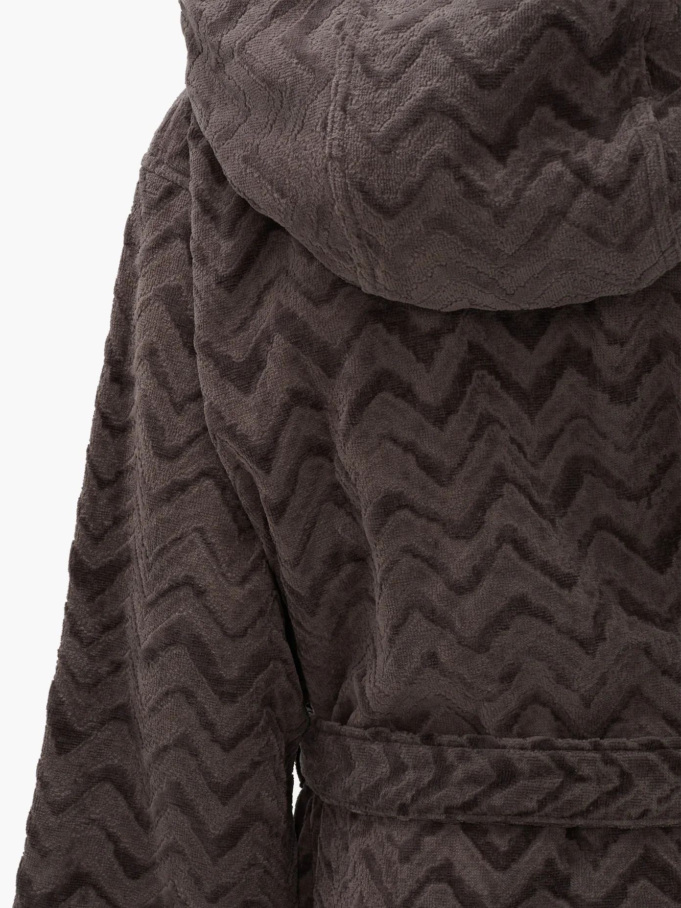 Rex zigzag hooded cotton-terry bathrobe - 3