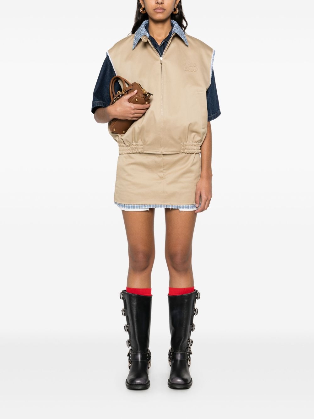 logo-embroidered gilet - 2