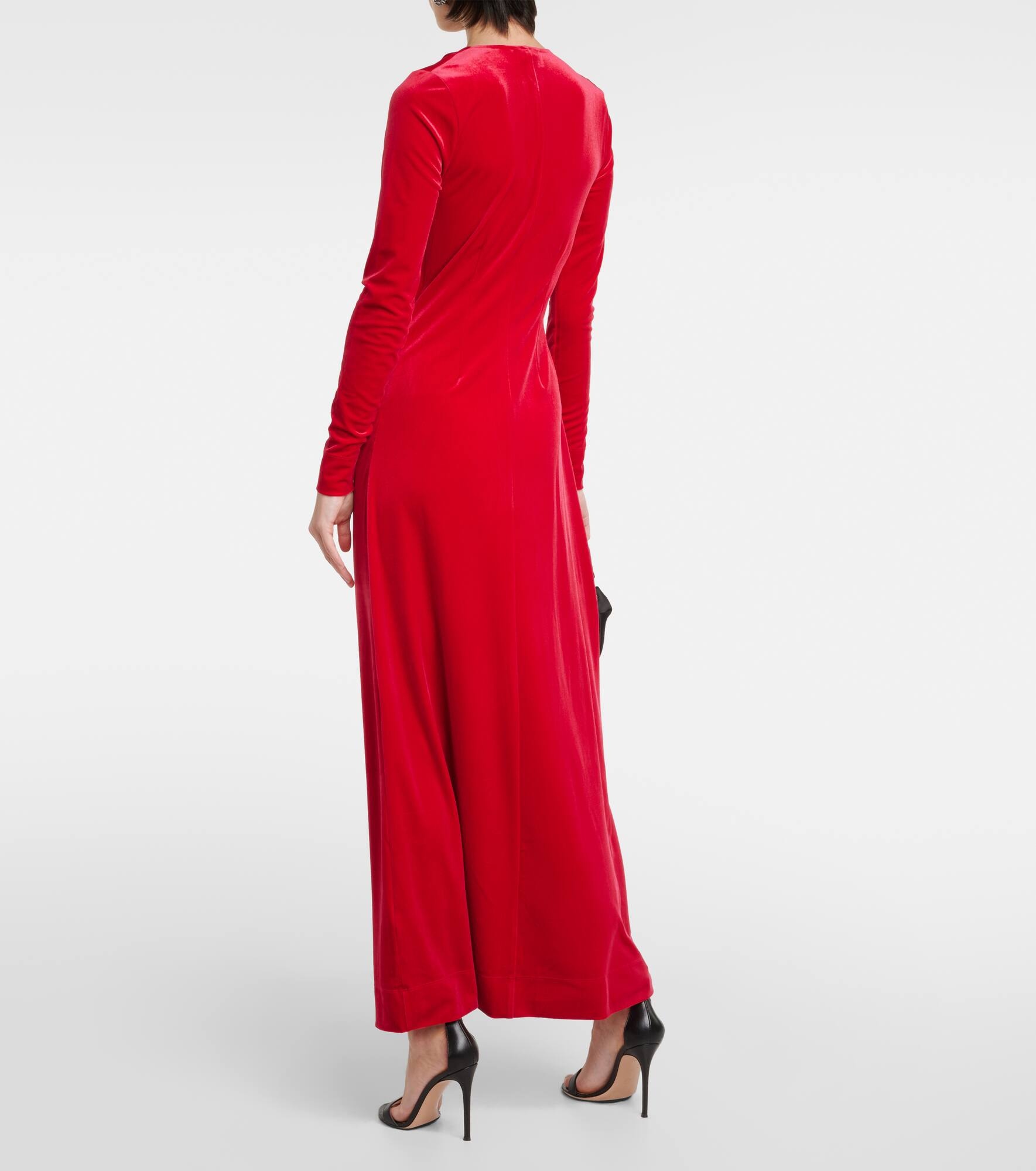 Velvet midi dress - 3