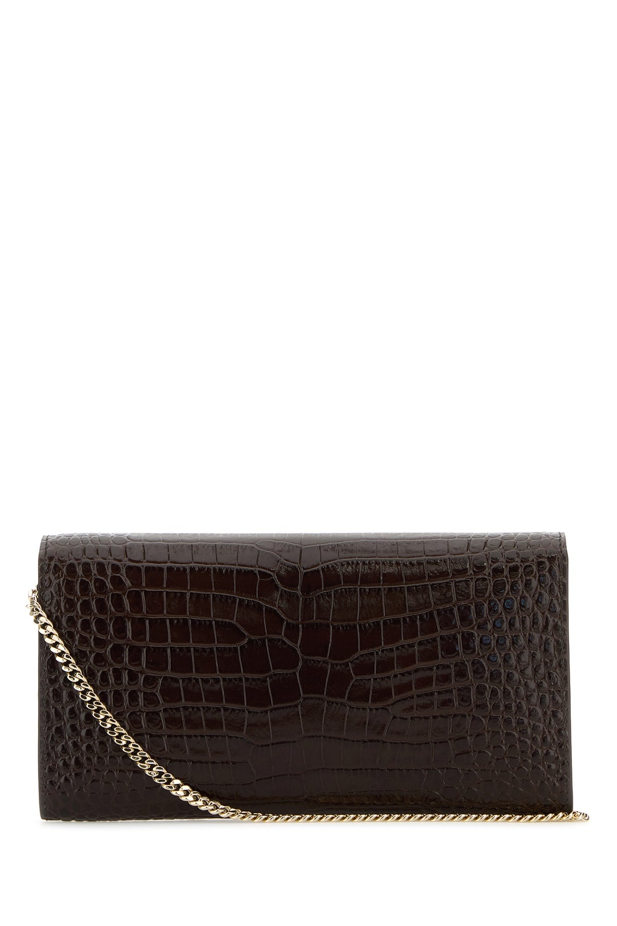 Chocolate leather Emmie clutch - 3