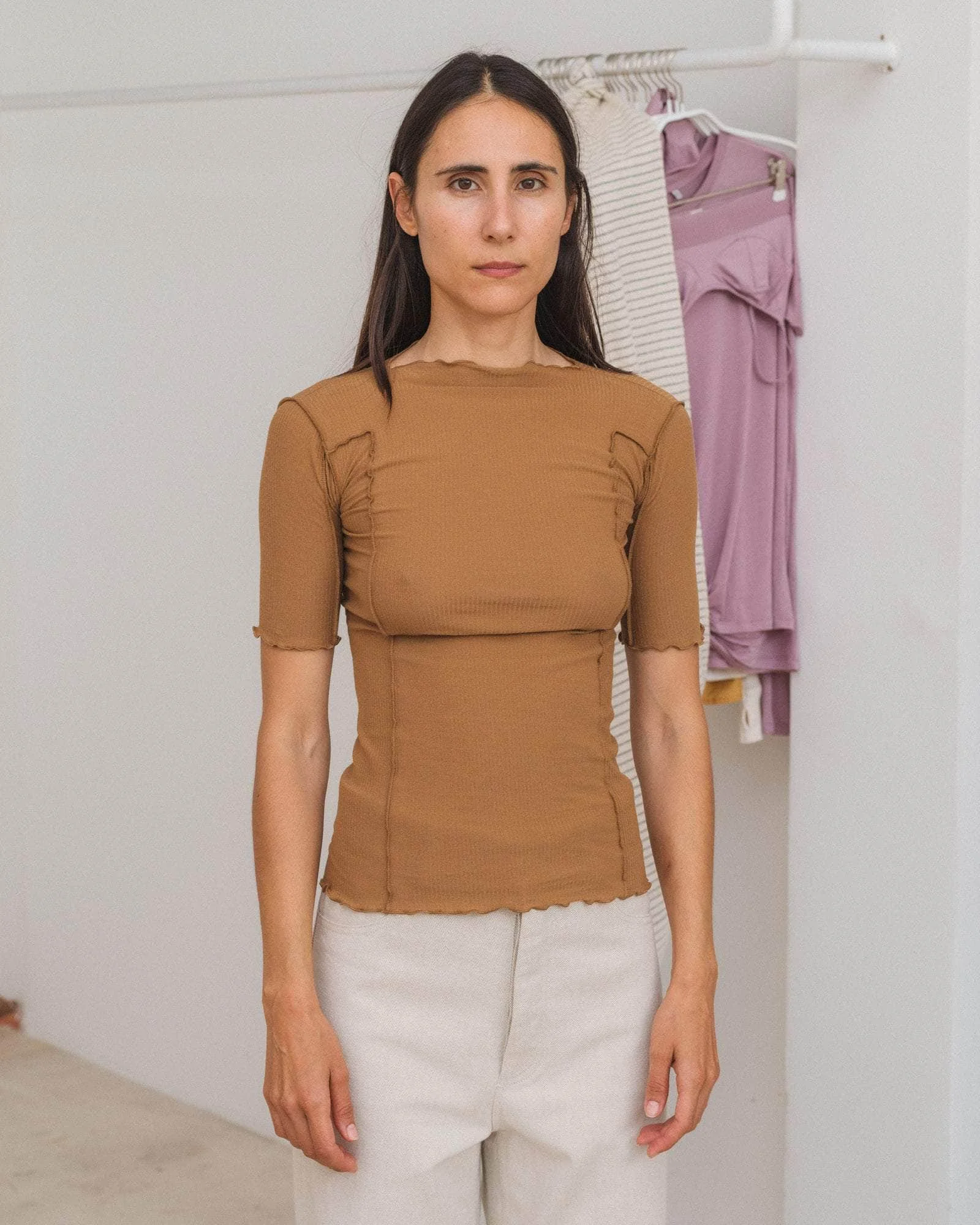 Omato 3/4 Tee Shirt - Fine Organic Cotton Rib - 1