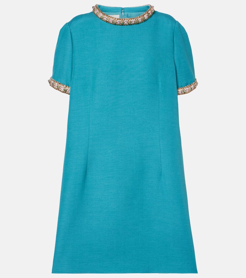 Wool and silk embellished cocktail dress 1