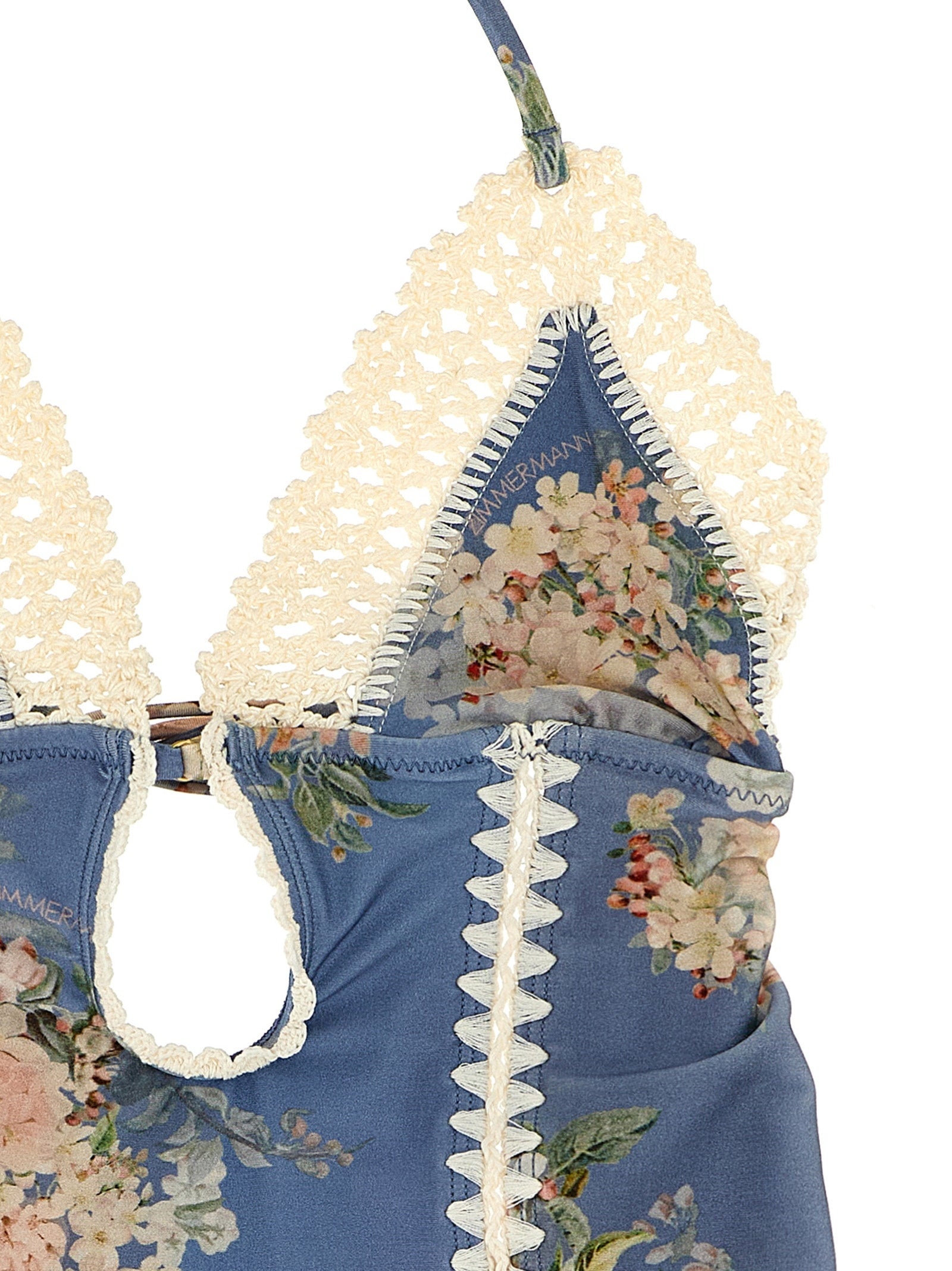 Cascadian Keyhole Crochet Beachwear Light Blue - 3