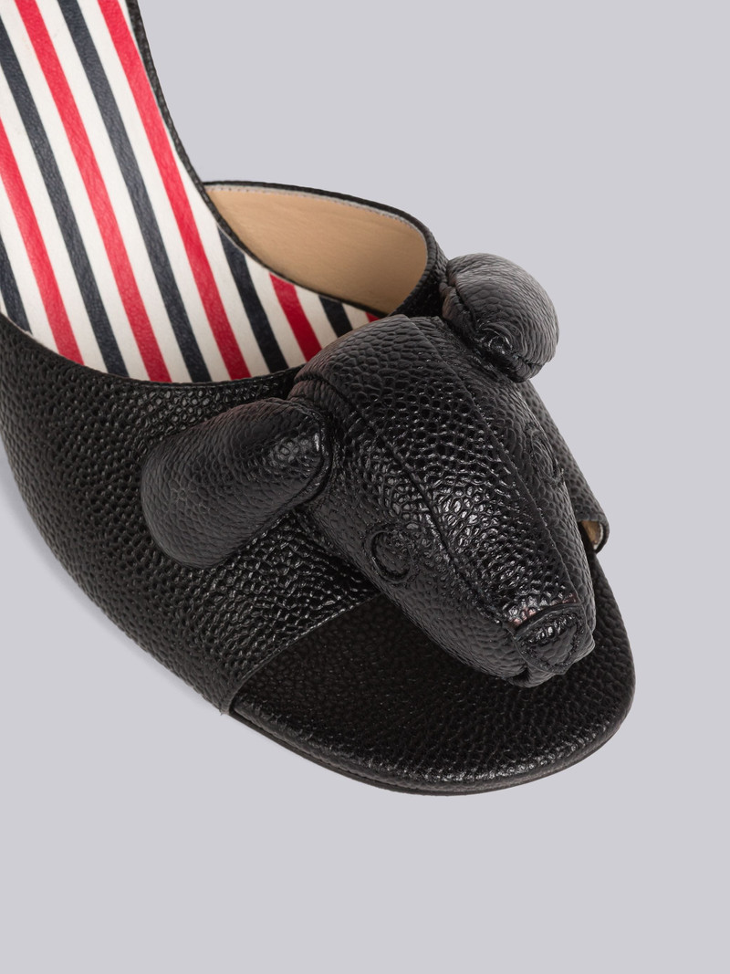 Thom Browne Soft Pebble Grain Leather Heeled Hector Mule outlook