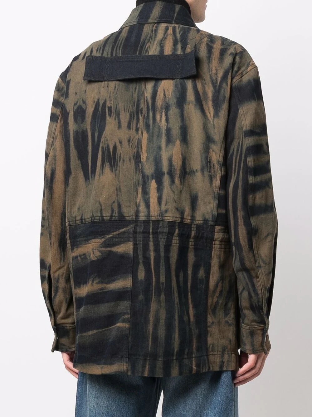 tie dye print military jacket - 4