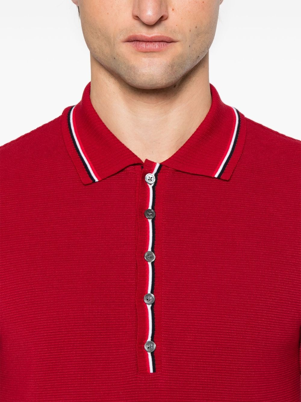 RWB-stripe cotton polo shirt - 4