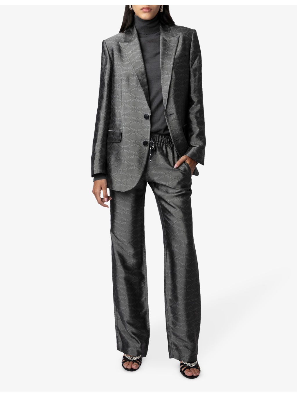 Vegy monogram-jacquard single-breasted woven blazer - 2