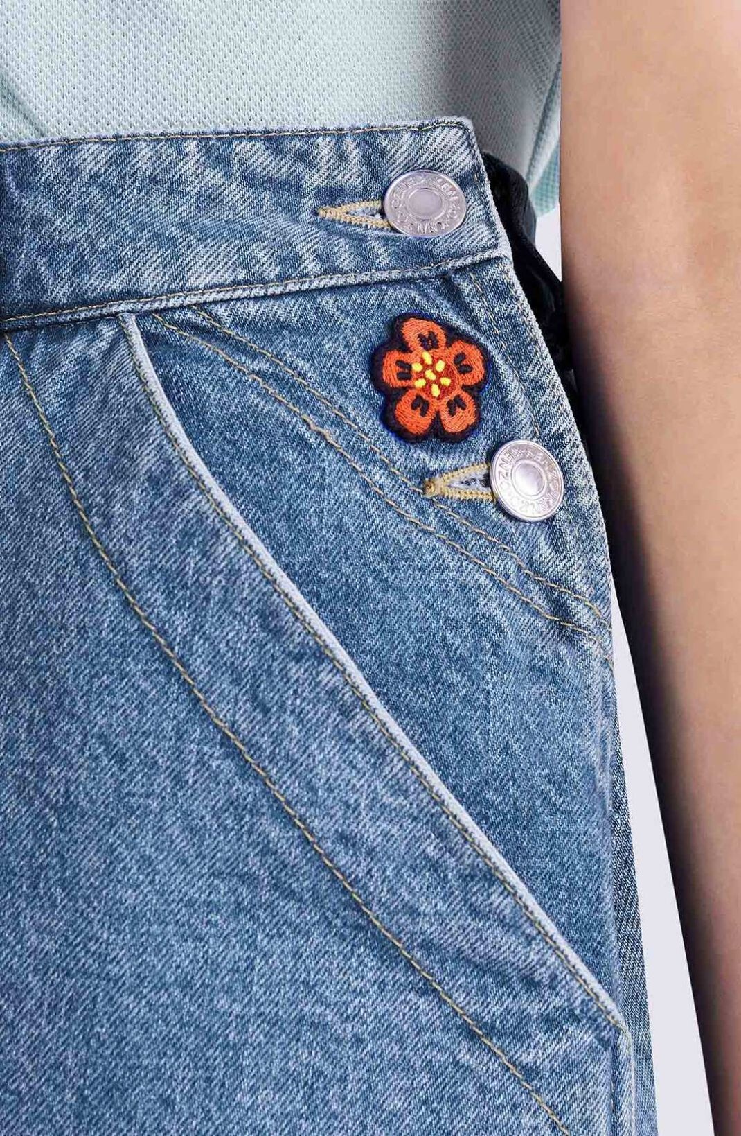 'BOKE FLOWER' denim miniskirt - 6