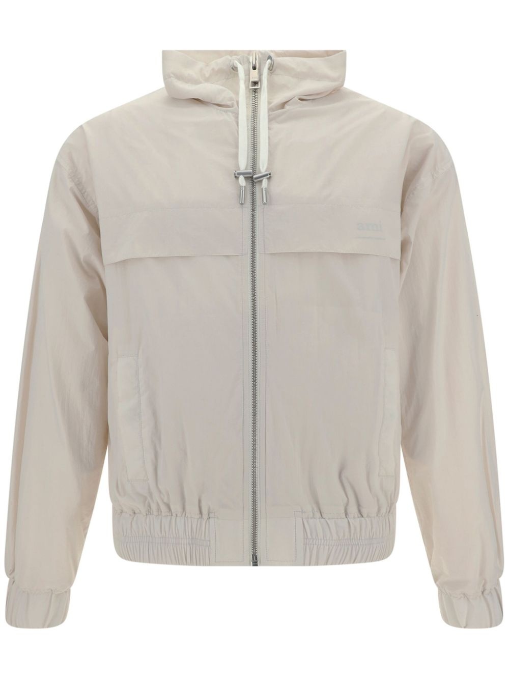 logo-print hooded windbreaker - 1