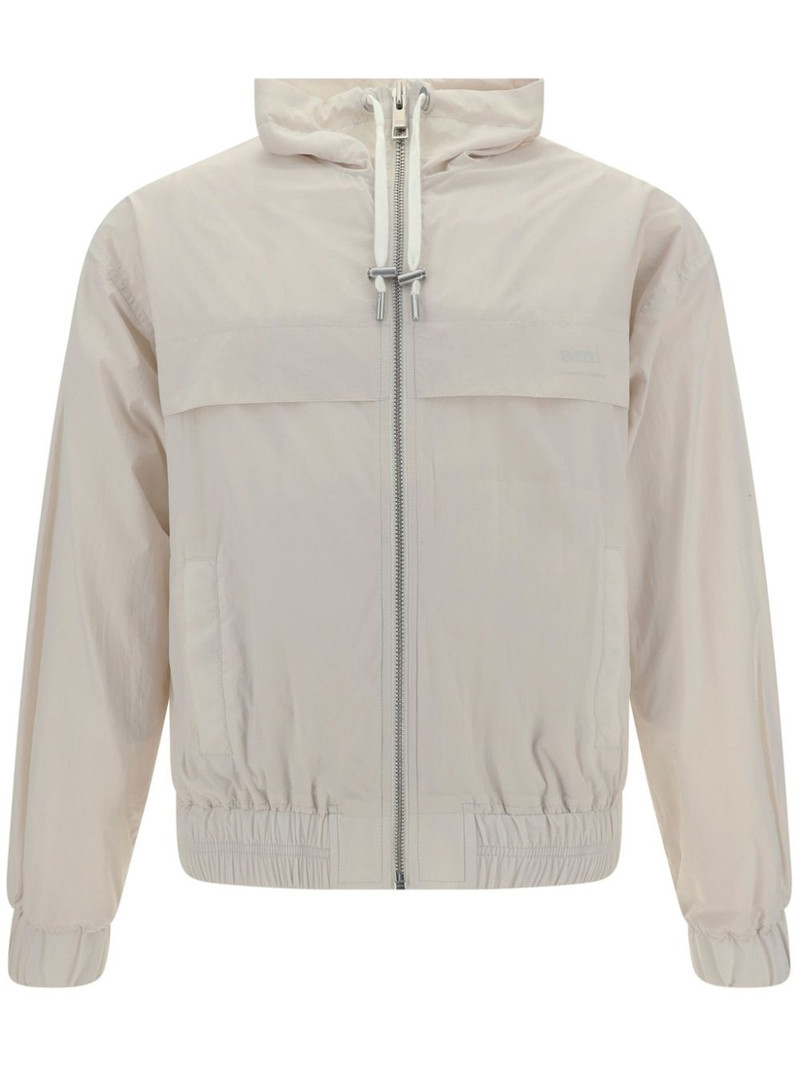 logo-print hooded windbreaker 1