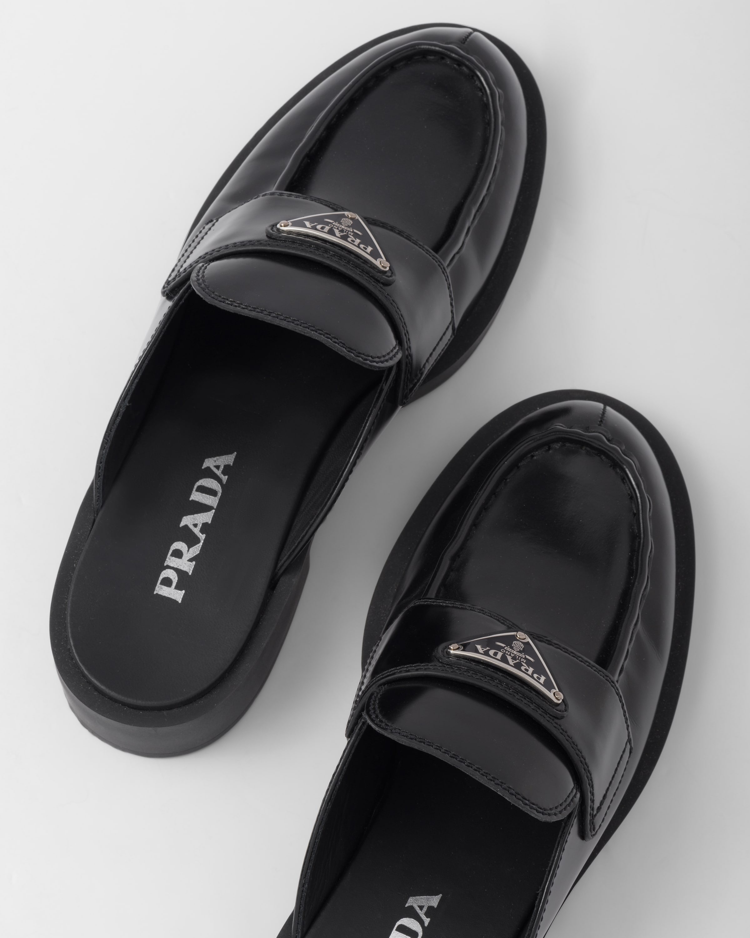 Chocolate brushed leather mules - 7